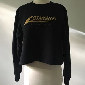 LA black crew neck brandy Melville lightly used